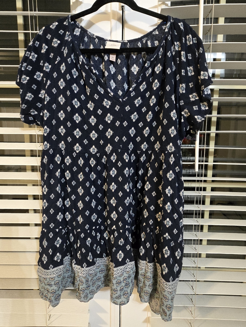 Knox Rose Navy V-Neck Dress Sz XL